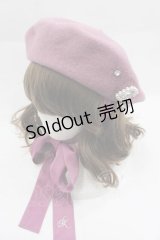 Swankiss / SX ribbon bijou beret  ピンク I-25-04-10-116-CA-AC-HD-ZI