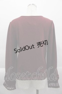 画像2: axes femme / パピヨン×ローズ刺繍リブプルオーバー M ワイン I-25-04-10-013-AX-TO-HD-ZI