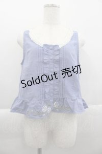 axes femme / 薔薇刺繍ダンガリーベスト  ブルー I-25-04-10-015-AX-TO-HD-ZI