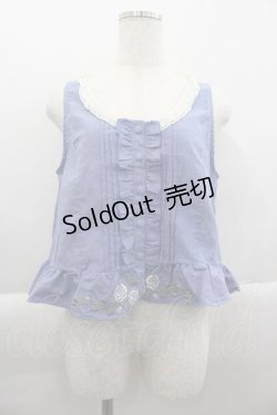 画像1: axes femme / 薔薇刺繍ダンガリーベスト  ブルー I-25-04-10-015-AX-TO-HD-ZI