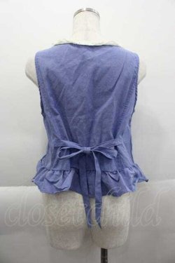 画像2: axes femme / 薔薇刺繍ダンガリーベスト  ブルー I-25-04-10-015-AX-TO-HD-ZI