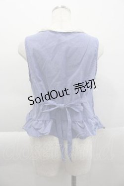 画像2: axes femme / 薔薇刺繍ダンガリーベスト  ブルー I-25-04-10-015-AX-TO-HD-ZI