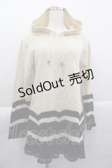 axes femme / ニットパーカー  アイボリーＸネイビー I-25-04-10-017-AX-TO-HD-ZI