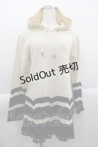 axes femme / ニットパーカー  アイボリーＸネイビー I-25-04-10-017-AX-TO-HD-ZI