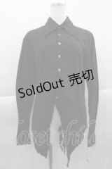BPN FOR MEN / 切りっぱなし裾アシメシャツ M ブラック I-25-04-10-024-GO-BL-HD-ZI
