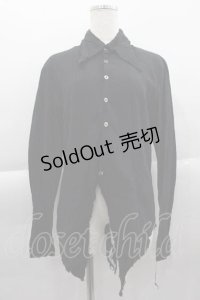 BPN FOR MEN / 切りっぱなし裾アシメシャツ M ブラック I-25-04-10-024-GO-BL-HD-ZI