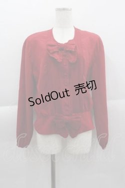 画像1: INGEBORG / 2つリボン長袖ブラウス  レッド I-25-04-10-031-LO-BL-HD-ZI