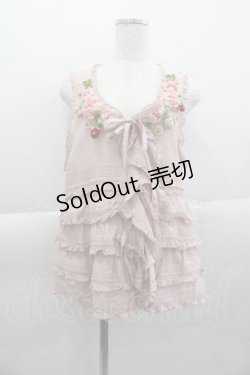 画像1: PINK HOUSE / Berry Roseモチーフ付きベスト  ピンク I-25-04-10-036-LO-TO-HD-ZY