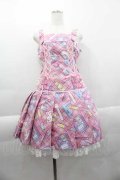 Angelic Pretty / Fancy Stationeryローウエストジャンパースカート  ピンク I-25-04-10-043-AP-OP-HD-ZI