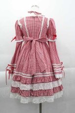 画像2: BABY,THE STARS SHINE BRIGHT / ギンガムチェック巻きバラドールワンピース＆ヘッドドレス  赤 I-25-04-10-045-BA-OP-HD-ZI (2)