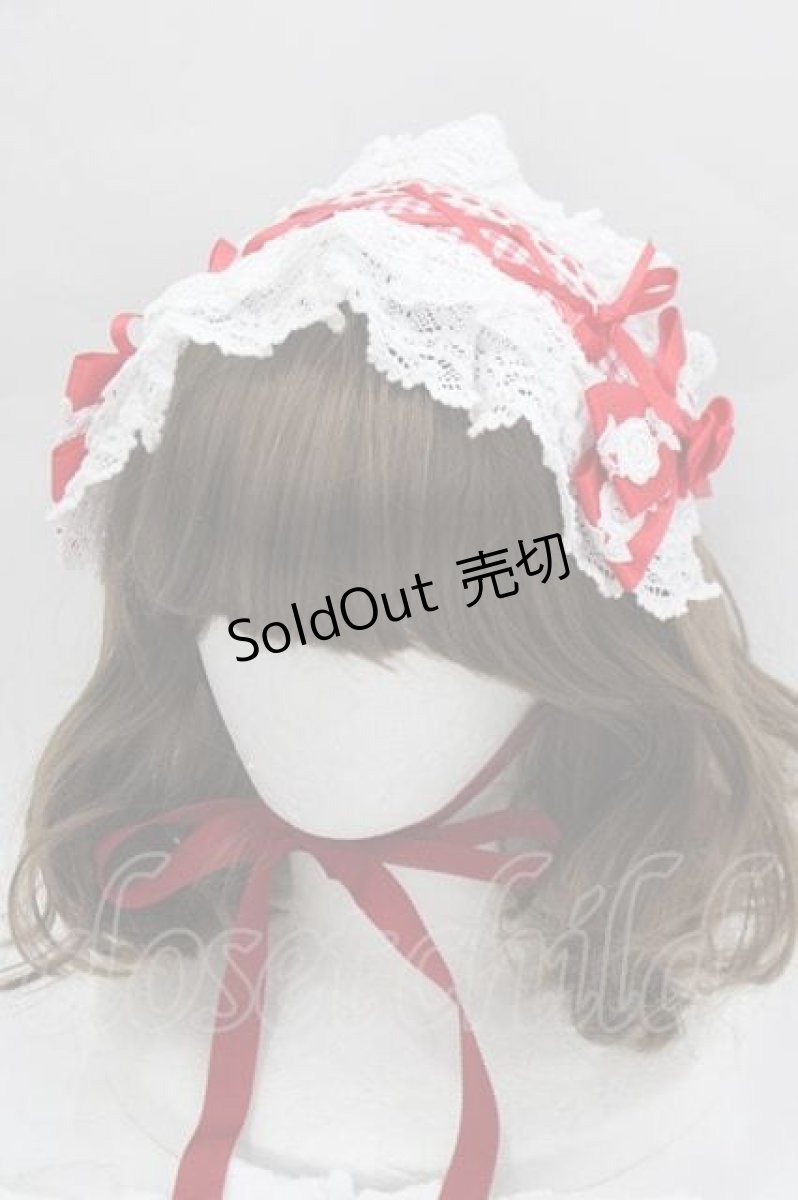 画像3: BABY,THE STARS SHINE BRIGHT / ギンガムチェック巻きバラドールワンピース＆ヘッドドレス  赤 I-25-04-10-045-BA-OP-HD-ZI (3)