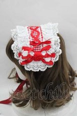 画像4: BABY,THE STARS SHINE BRIGHT / ギンガムチェック巻きバラドールワンピース＆ヘッドドレス  赤 I-25-04-10-045-BA-OP-HD-ZI (4)