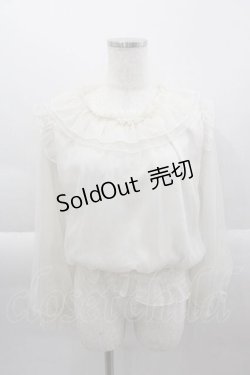 画像1: axes femme POETIQUE / 巻き薔薇シフォンブラウス  ベージュ I-25-04-12-050-AX-BL-HD-ZI