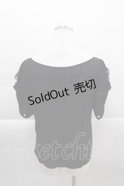 画像2: Jamieエーエヌケー / シフォン半袖ブラウス  黒Ｘ白 I-25-04-12-051-LO-BL-HD-ZI