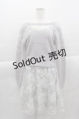 LIZ LISA / お花チュールニットトップス&フラワーチュールキャミワンピースセット  グレーＸ白 I-25-04-12-057-LO-OP-HD-ZI