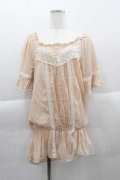 LIZ LISA / フラワーレース刺繍半袖トップス  ピンクＸ白 I-25-04-12-060-LO-TO-HD-ZI
