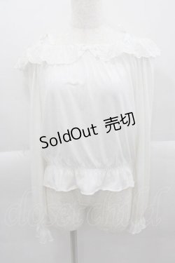 画像1: Secret Honey / リボンレースオフショルカットソー  白 I-25-04-12-061-CA-TO-HD-ZI