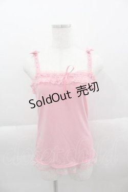 画像1: LIZ LISA / はしごレースリボンキャミトップス  濃ピンク I-25-04-12-070-LO-TO-HD-ZI