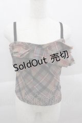 Jane Marple / リボンチェックビスチェ  ブラウンチェック I-25-04-12-074-JM-TO-HD-ZI
