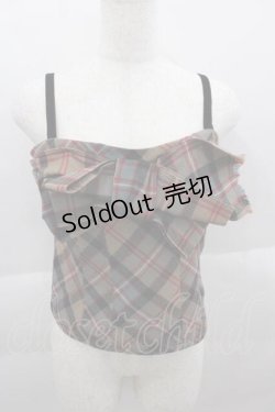 画像1: Jane Marple / リボンチェックビスチェ  ブラウンチェック I-25-04-12-074-JM-TO-HD-ZI