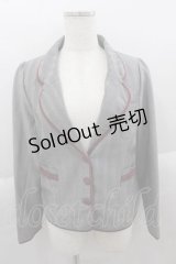 Blue rouge / リボンポケットジャケット  グレーＸボルドー I-25-04-12-076-CA-JA-HD-ZI