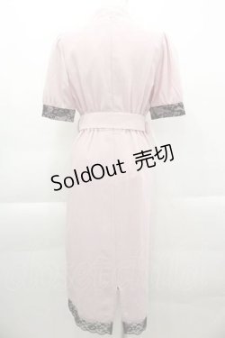 画像2: Jamieエーエヌケー / レース切り替え半袖ワンピース  ピンクＸ黒 I-25-04-12-086-LO-OP-HD-ZI