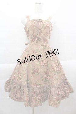 画像1: Victorian maide / ローズブーケコーデュロイジャンパースカート  ピンク I-25-04-12-089-LO-OP-HD-ZI
