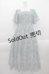axes femme / レーヌローズ柄ワンピース  グリーン I-25-04-12-101-AX-OP-HD-ZI