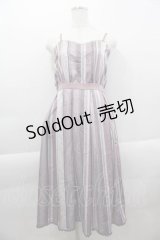 axes femme POETIQUE / モチーフストライプ柄ワンピース  ピンク I-25-04-12-102-AX-OP-HD-ZI