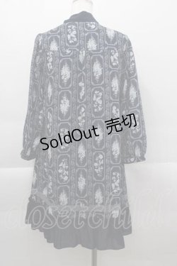 画像2: axes femme / フラワーフレームボータイワンピース  ネイビー I-25-04-12-105-AX-OP-HD-ZI