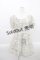 pays des fees  //新聞紙バルーンワンピース  アイボリー I-25-04-12-115-PU-OP-HD-ZI