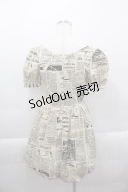 画像2: pays des fees  //新聞紙バルーンワンピース  アイボリー I-25-04-12-115-PU-OP-HD-ZI