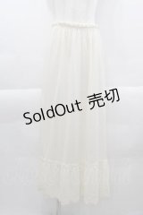 axes femme / 薔薇レースロングペチスカート  アイボリー I-25-04-12-121-AX-SK-HD-ZI