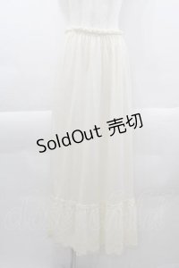 axes femme / 薔薇レースロングペチスカート  アイボリー I-25-04-12-121-AX-SK-HD-ZI
