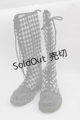 Dr.Martens （Getta Grip） / ギンガムチェック20ホールZIPブーツ UK4 黒Ｘ白チェック I-25-04-12-003-PU-SH-HD-ZI