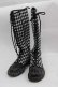 画像1: Dr.Martens （Getta Grip） / ギンガムチェック20ホールZIPブーツ UK4 黒Ｘ白チェック I-25-04-12-003-PU-SH-HD-ZI (1)