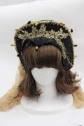 LOLITAその他(お買取対象外) / チュールレース重ねヘッドドレス  黒ｘゴールド I-25-04-12-043-LO-AC-HD-ZI