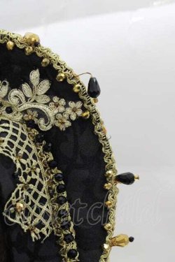 画像2: LOLITAその他(お買取対象外) / チュールレース重ねヘッドドレス  黒ｘゴールド I-25-04-12-043-LO-AC-HD-ZI