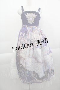 cel / 絵画女神風プリントジャンパースカート M パープル I-25-04-16-047-LO-OP-HD-ZS