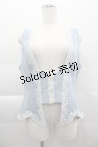 頌歌女神 / レースベスト L サックスＸ白 I-25-04-16-007-LO-TO-HD-ZI