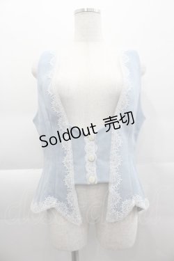 画像1: 頌歌女神 / レースベスト L サックスＸ白 I-25-04-16-007-LO-TO-HD-ZI