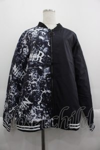 NieR Clothing / 2トーン切替ブルゾン  黒Ｘ白 I-25-04-16-081-PU-JA-HD-ZI