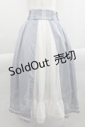 頌歌女神 / フロント刺繍ロングスカート L サックス I-25-04-16-086-LO-SK-HD-ZI