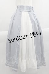 頌歌女神 / フロント刺繍ロングスカート L サックス I-25-04-16-086-LO-SK-HD-ZI