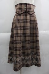 Maison de FLEUR Petite Robe canone / コルセットベルトデザインチェックスカート  ブラウンチェック I-25-04-16-090-EL-SK-HD-ZI