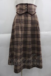 Maison de FLEUR Petite Robe canone / コルセットベルトデザインチェックスカート  ブラウンチェック I-25-04-16-090-EL-SK-HD-ZI