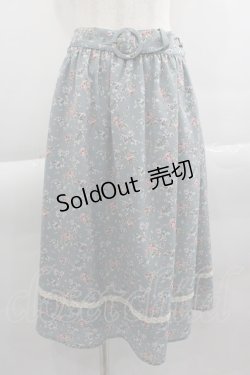 画像1: Fi.n.t / レース使い小花柄ギャザースカート  グリーン I-25-04-16-091-CA-SK-HD-ZI