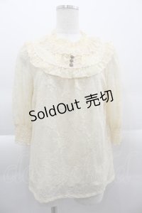 axes femme / アンティーク風レーストップス  アイボリー I-25-04-16-010-AX-TO-HD-ZI