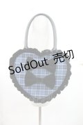 axes femme kawaii / タータンチェックハートバッグ  青チェック I-25-04-16-102-AX-BG-HD-ZI
