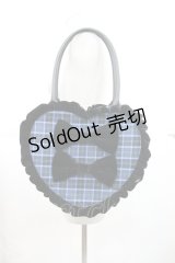 axes femme kawaii / タータンチェックハートバッグ  青チェック I-25-04-16-102-AX-BG-HD-ZI